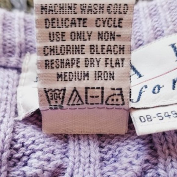 Real Comfort by Chadwicks Lavender Heavy Cable Knit Sweater Size S NWOT - Picture 6 of 6